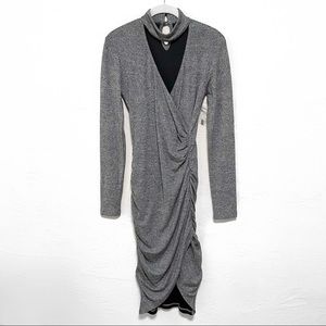 NWOT Bardot Alex Choker Neck Long Sleeve Dress - 6